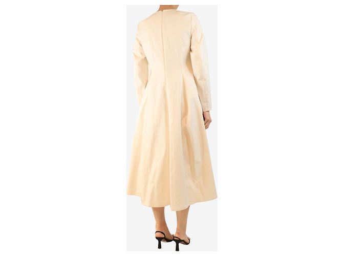 Studio Nicholson Creme Midi-Kleid mit langen Ärmeln - Größe UK 12 Roh - Ansicht 2