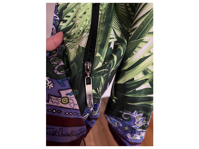 Just Cavalli Damen Jacke mit Palmenprint Mehrfarben Grün Lila - Ansicht 4