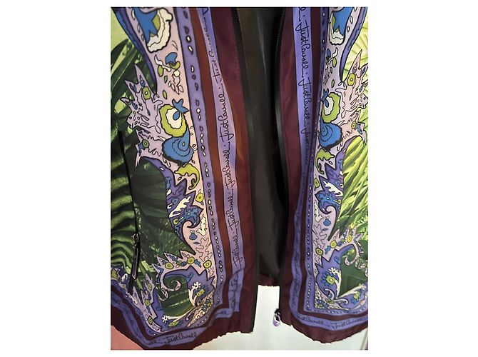 Just Cavalli Damen Jacke mit Palmenprint Mehrfarben Grün Lila - Ansicht 8