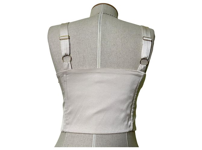 Autre Marque Meshki Havva Satin Spitzen Corset Top Creme Roh - Ansicht 3