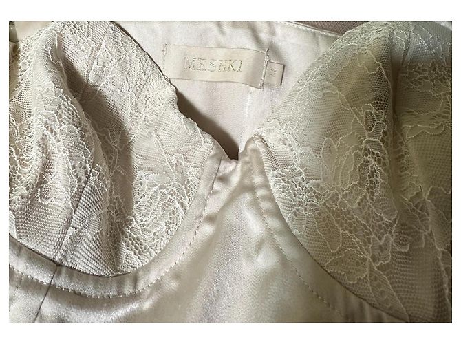 Autre Marque Meshki Havva Satin Spitzen Corset Top Creme Roh - Ansicht 4