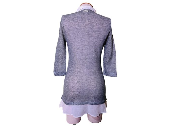 Autre Marque Top de lino Brebis Noir Gris Blanco - vista 3