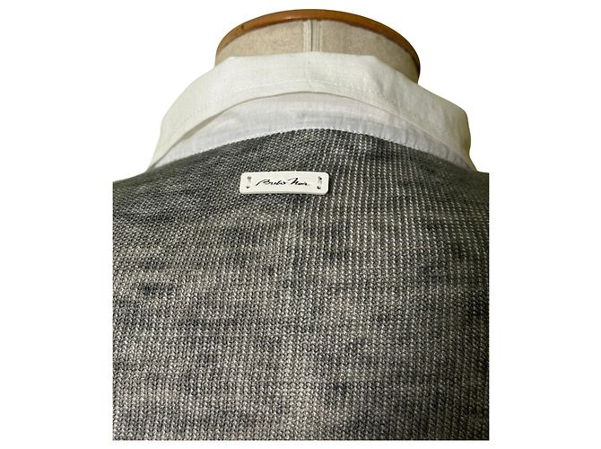 Autre Marque Top de lino Brebis Noir Gris Blanco - vista 4