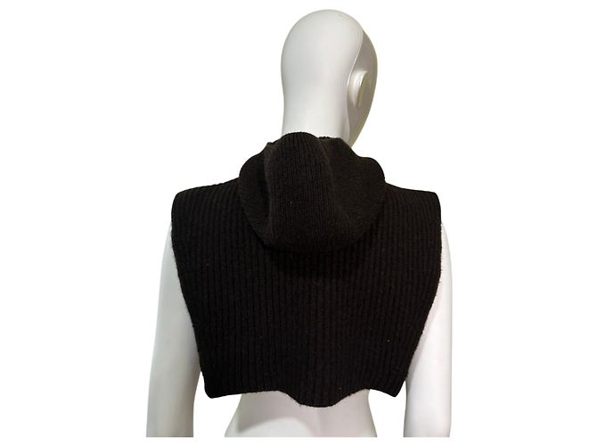 Sciarpa Soeur in Lana Merino Marrone con Collo Alto - vista 4