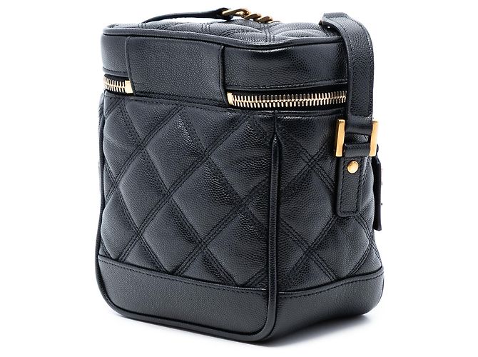 Borsa Vanity trapuntata Grain de Poudre nera Saint Laurent 80s Nero - vista 2