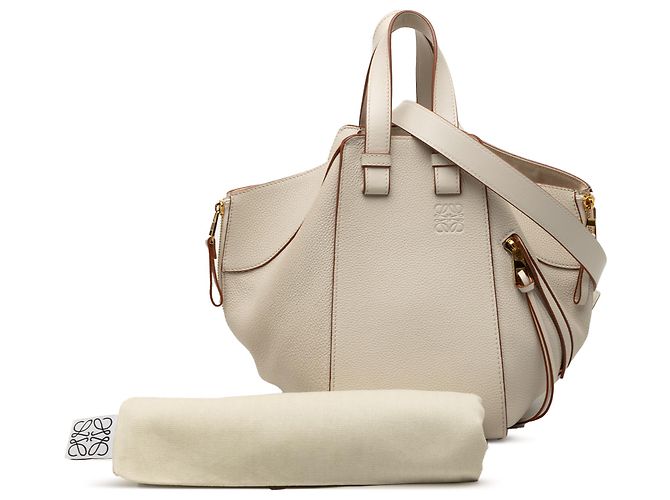 LOEWE Borsa Hammock in pelle di vitello granata media marrone Beige - vista 8