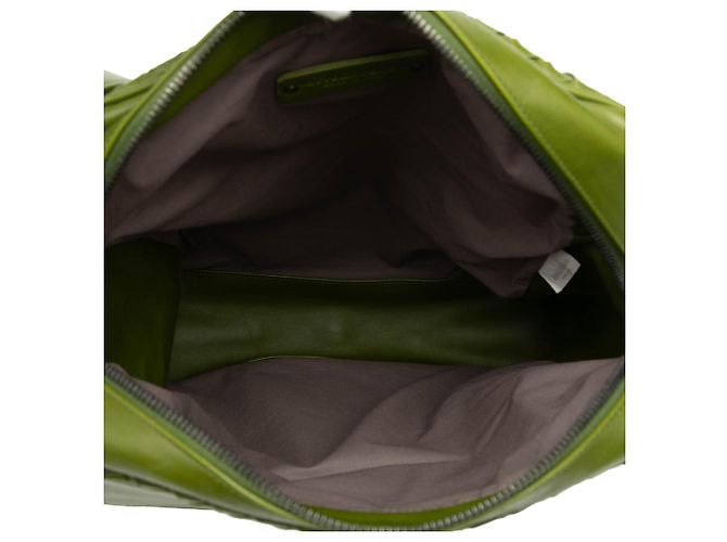 Borsa a tracolla in nappa intrecciato verde Bottega Veneta - vista 4