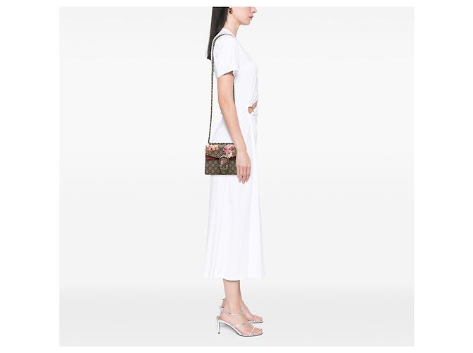 Gucci Beige Piccolo GG Supreme Fiori Dionysus Borsa a Spalla - vista 11