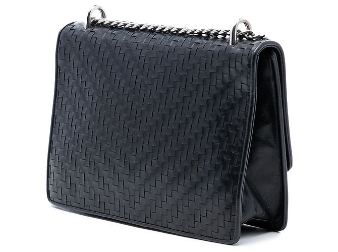 Bolsa de corrente em couro madras trançado preto Prada - vista 2