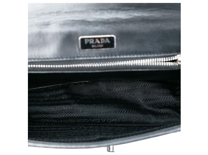 Bolsa de corrente em couro madras trançado preto Prada - vista 4