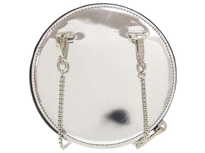 Borsa a tracolla con catena rotonda in spazzolato argento di Prada - vista 2
