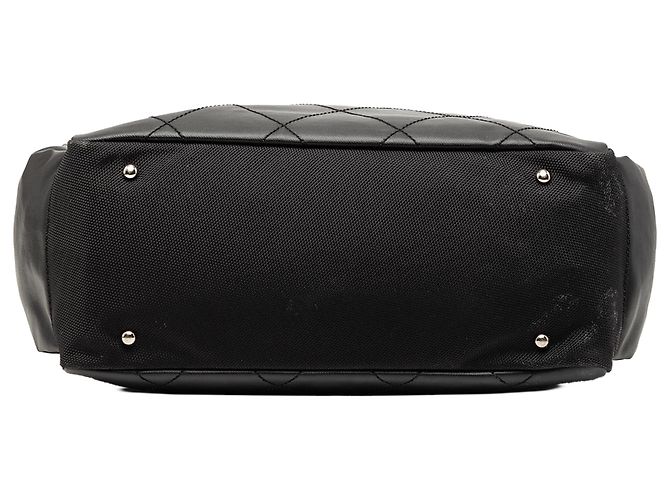 Chanel Grande Borsa Biarritz Parigi in Tela Trapuntata Nera Nero - vista 3