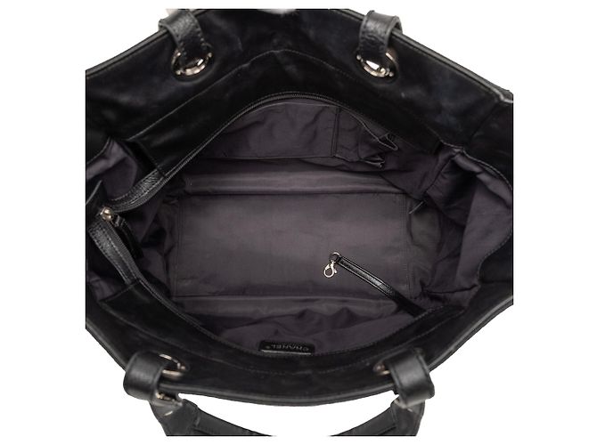 Chanel Grande Borsa Biarritz Parigi in Tela Trapuntata Nera Nero - vista 4
