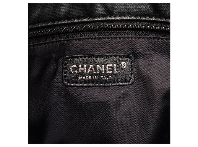 Chanel Grande Borsa Biarritz Parigi in Tela Trapuntata Nera Nero - vista 5