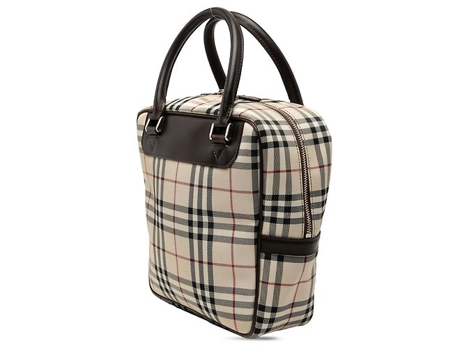 Burberry Beiger Hauscheck-Canvas-Handtasche - Ansicht 2