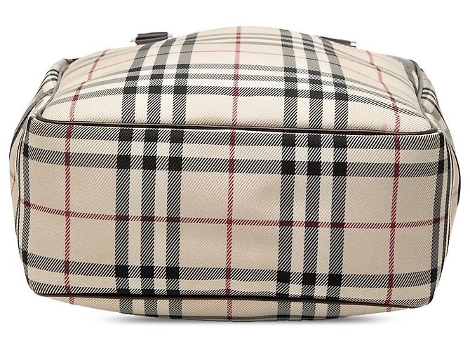 Burberry Beiger Hauscheck-Canvas-Handtasche - Ansicht 3