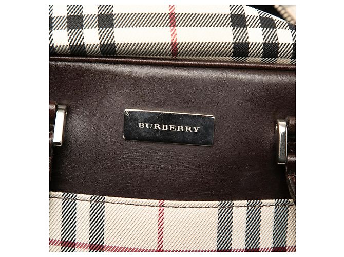 Burberry Beiger Hauscheck-Canvas-Handtasche - Ansicht 5
