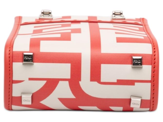 Fendi Mini Borsa Sunshine Shopper in Pelle Bianca Marc Jacobs Bianco - vista 3