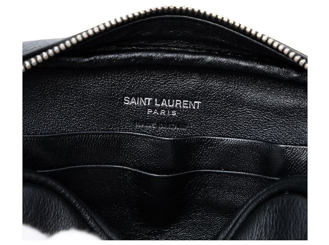 Borsa a tracolla mini in nappa nera ricamata Love di Saint Laurent Nero - vista 5