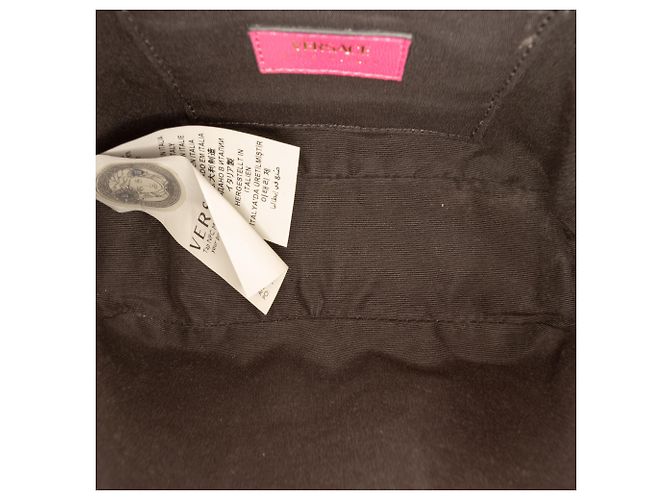 Versace La Medusa Kamera Tasche aus rosa gestepptem Lammleder Pink - Ansicht 4