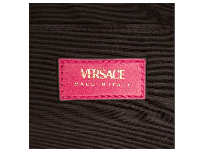 Versace La Medusa Kamera Tasche aus rosa gestepptem Lammleder Pink - Ansicht 5