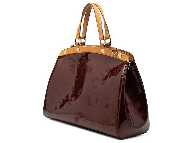 Louis Vuitton Borsa Brea MM in Vernis Monogram Rosso Bordò - vista 2