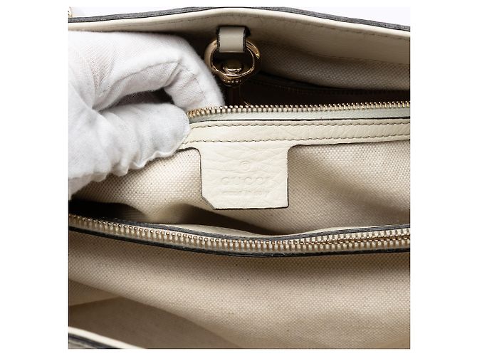 Gucci Bella Medium Leder Tote in Weiß Roh - Ansicht 5