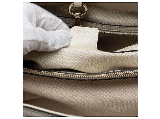 Gucci Bella Medium Leder Tote in Weiß Roh - Ansicht 6
