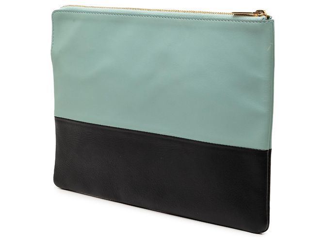 Céline Celine Blaue Bicolor Lammleder Solo Clutch Hellblau - Ansicht 2