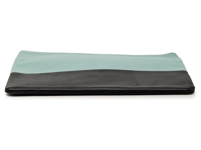 Céline Celine Blaue Bicolor Lammleder Solo Clutch Hellblau - Ansicht 3