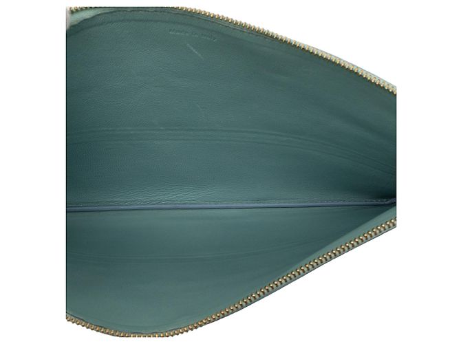 Céline Celine Blaue Bicolor Lammleder Solo Clutch Hellblau - Ansicht 4
