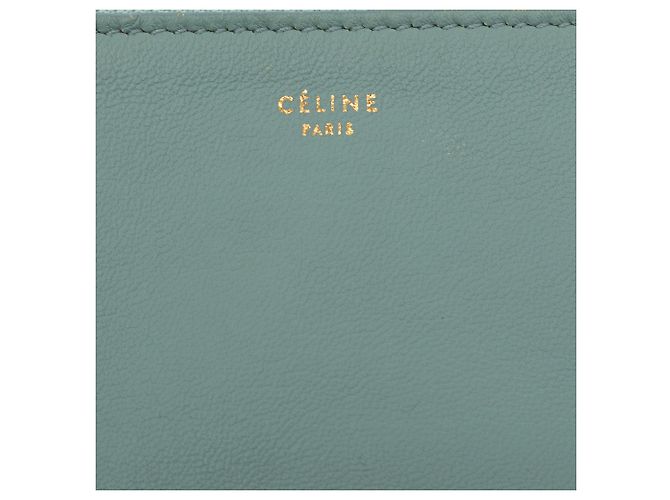 Céline Celine Blaue Bicolor Lammleder Solo Clutch Hellblau - Ansicht 5