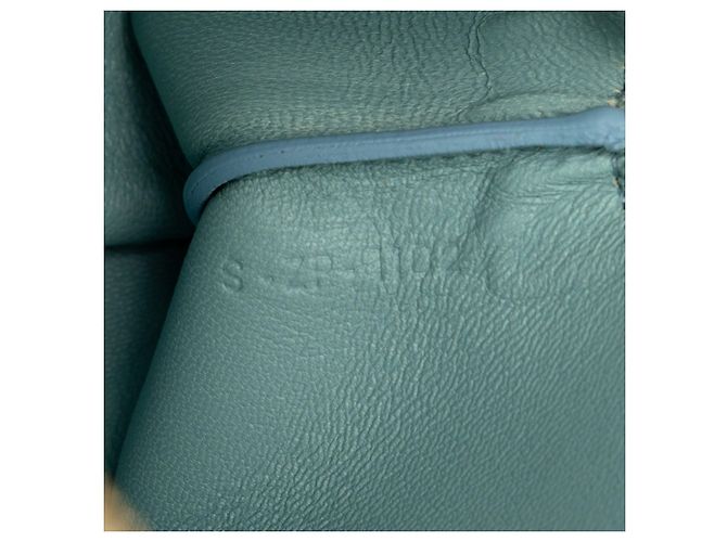 Céline Celine Blaue Bicolor Lammleder Solo Clutch Hellblau - Ansicht 6