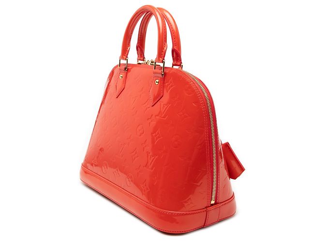 Louis Vuitton Alma PM in Vernis Monogram Arancione - vista 2