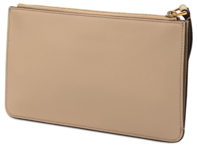 Clutch de cuero beige con tachuelas Fendi de muñeca delgada - vista 2