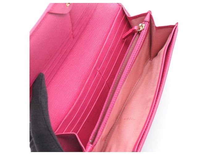 Fendi Zucca Bifold Langbörse Braun Schwarz Pink - Ansicht 3