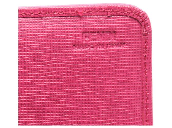 Fendi Zucca Bifold Langbörse Braun Schwarz Pink - Ansicht 4