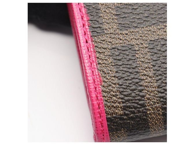 Fendi Zucca Bifold Langbörse Braun Schwarz Pink - Ansicht 5