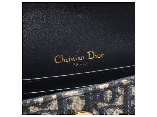 Borsa Saddle Christian Dior Beige Blu navy - vista 4