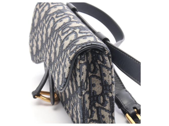 Borsa Saddle Christian Dior Beige Blu navy - vista 6