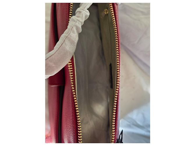 Furla rote Tasche aus genarbtem Leder Golden - Ansicht 8