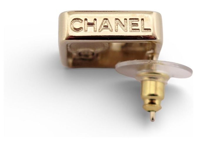 NUOVE ORECCHINI CHANEL LOGO CC QUADRATO NUM 5 STRASS PERLA D'oro - vista 4