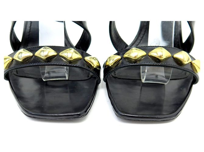 SANDALI UNCHAIN ANKLE LOUIS VUITTON 1A1J5U 37.5 PELLE NERA Nero - vista 4