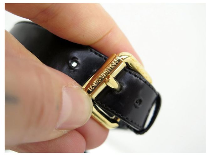 SANDALI UNCHAIN ANKLE LOUIS VUITTON 1A1J5U 37.5 PELLE NERA Nero - vista 8