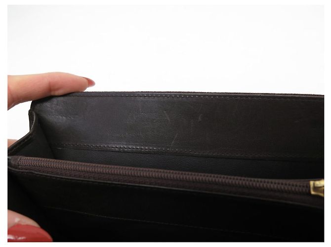 Triomphe Céline VINTAGE CELINE GRAND EMBOSSED TRIUMPH & C SUEDE WALLET Brown - view 11