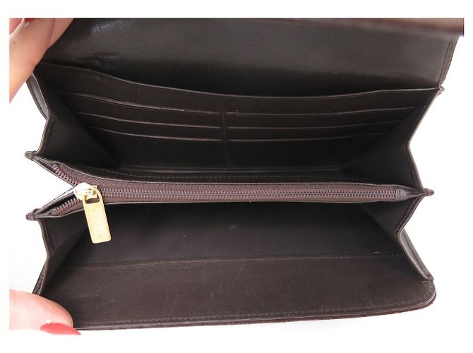 Triomphe Céline VINTAGE CELINE GRAND EMBOSSED TRIUMPH & C SUEDE WALLET Brown - view 7