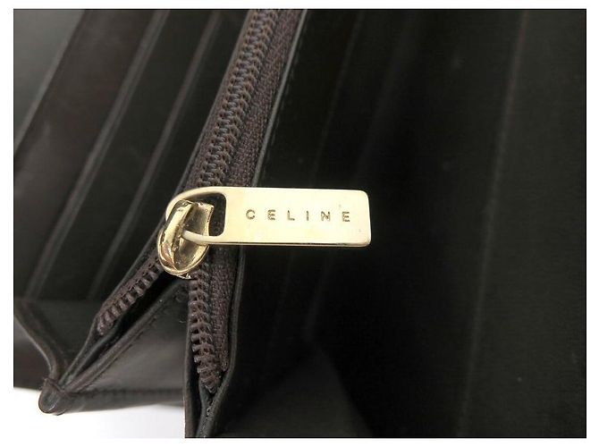 Triomphe Céline VINTAGE CELINE GRAND EMBOSSED TRIUMPH & C SUEDE WALLET Brown - view 8