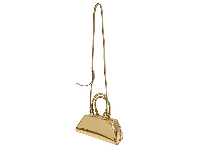 Bolsa de mão mini Antigona Leste-Oeste em couro dourado metálico da Givenchy - vista 3