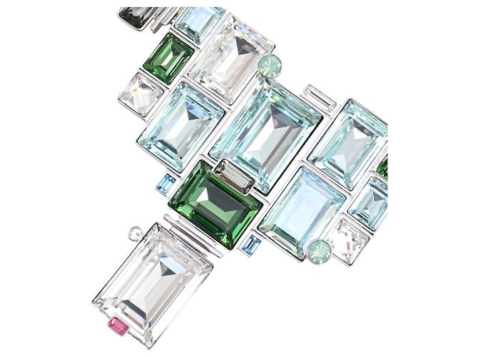 Collana Geometrica Swarovski Reload in Rodio Multicolore - vista 3