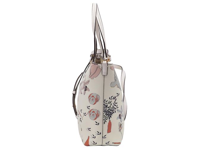 Tote carré Kerrington de Tory Burch en cuir blanc - vue 3
